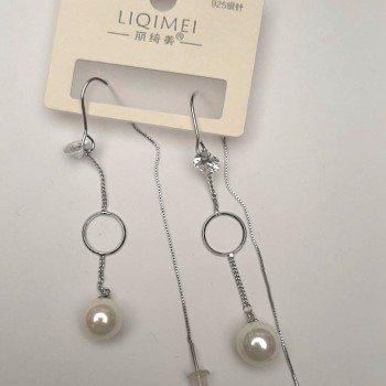 Náušnice peckové dlouhé, série 925 Mallorca, průměr 10 mm, délka 80 mm