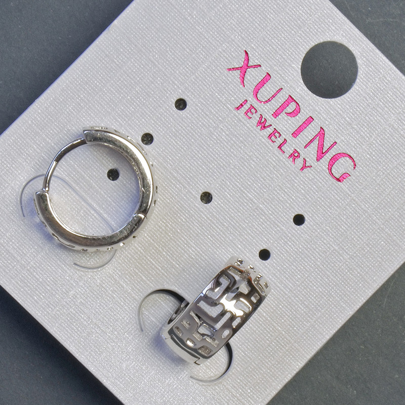 Náušnice Xuping 15×6 mm rhodiované