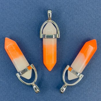 Přívěšek z tonovaného křemene, šestiúhelník, 40 mm+