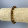 Náramek z jantarových hladkých korálků 6 mm ±, délka 18 cm, elastické provedení (stretch)