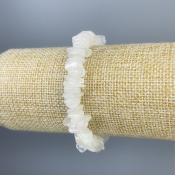 Браслет Адуляр крихта 9х3мм+-, довжина 18см+- стрейч