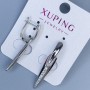Náušnice Xuping rhodiované s bílými štrasovými kamínky, délka 38 mm +