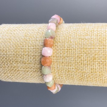 Náramek z jadeitu – broušené kubické korálky 7 mm, délka 18 cm, elastický