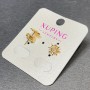 Сережки пусети кульчики Xuping з білим кристалом 9мм+- позолота 18к