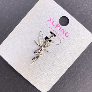 Přívěsek Xuping Víla se bílými štrasami, průměr 14 mm, délka 27 mm, rhodiovaný