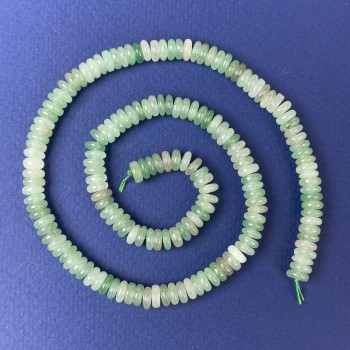 Nefritové korálky rondely 6×2 mm na niti, délka 38 cm