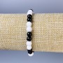 Náramek z achátu – hladké korálky, průměr 6 mm, délka 18 cm, streč