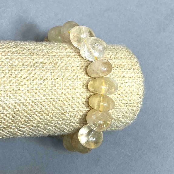 Náramek z citrínu – fazetované korálky, rozměr 13×10 mm, délka 18 cm, pružný