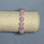 Náramek z růžového křemene ve tvaru srdce, průměr cca 12×12 mm, délka 18 cm, elastický