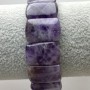 Náramek z ametystu, článkový, rozměry 17×12 mm ±, délka 18 cm ±, strečový
