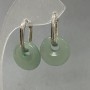 Náušnice z nefritu ve tvaru kroužků, průměr 18 mm ±, délka 31 mm ±