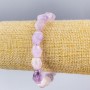 Náramek z ametystu, přírodní kámen, multifacetní, průměr 10×12 mm ±, délka 18 cm ±, na elastické šňůře