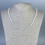 Náhrdelník z horského křišťálu - broušené kubické korálky 4,5×4,5 mm, délka 50 cm, s uzávěrem