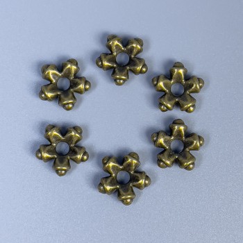 Bronzová korálka-vložka 11×4 mm ± otvor 3 mm ± balení 20 ks