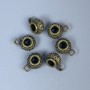 Poutko bronzové barvy pro šperky, rozměry 12×8×6 mm, otvory o průměru 4 mm +- a 2 mm +-; balení 20 g (~18 ks)
