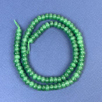 Korálky chrysoprasu rondelové 6×4 mm na niti, délka 38 cm+
