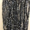 Korálky z českého křišťálu na niti, černé matné, brusovaný rondel, průměr 8×6 mm, délka 40 cm
