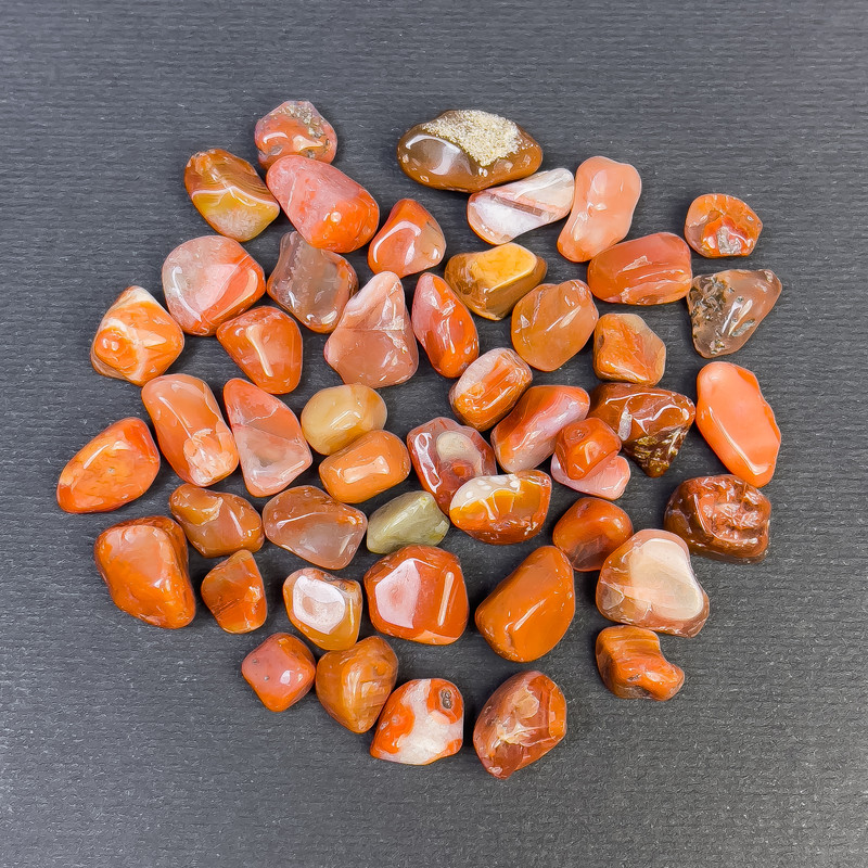 Přírodní karneol fasetovaný bez otvoru, 8–12×6–9 mm (±) za 100 g