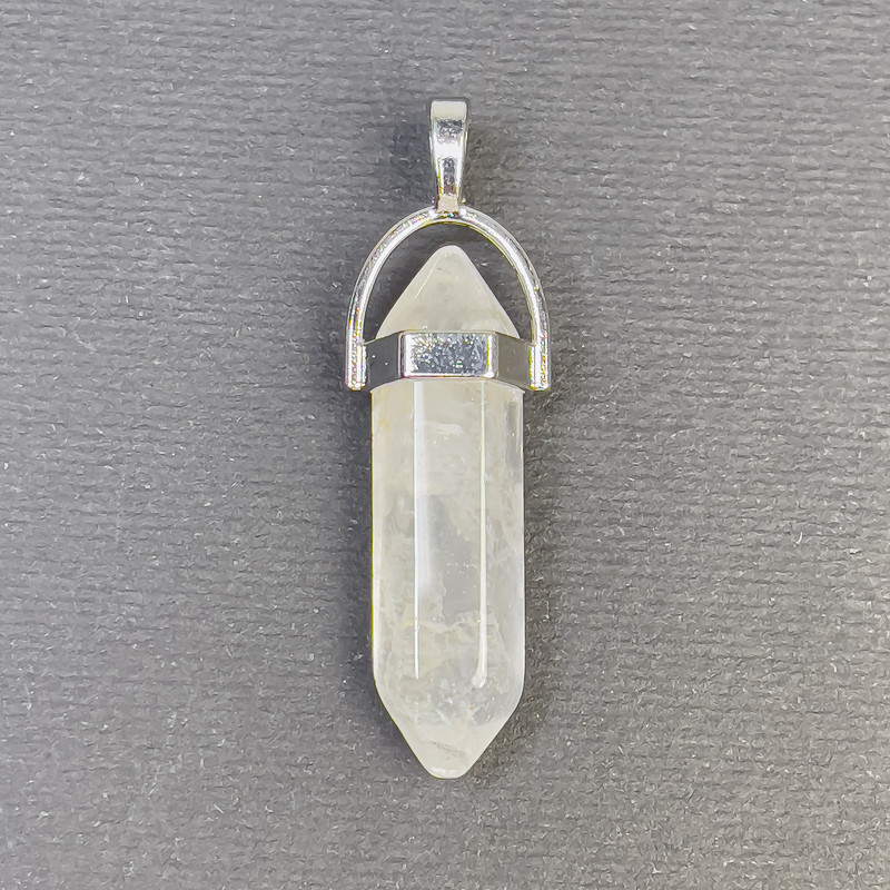 Přívěšek z horského křišťálu – šestiúhelníkový krystal s kuličkou 8×31×41 mm