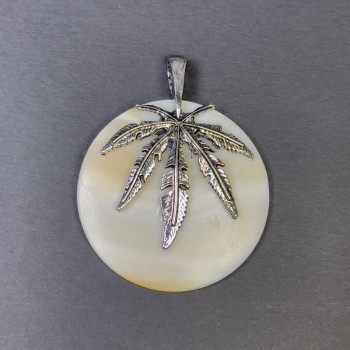 Přívěsek z perleťe ve stříbrném rámu 62×50 mm+