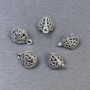 Přívěšek trojúhelníkového tvaru, barva kovu stříbrná, průměr 8×11 mm, balení 5 ks