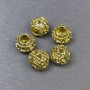 Zlatistá korálka-vložka, barva kovu: zlatá, průměr 9×10 mm, otvor 5 mm, balení 5 ks