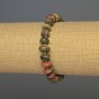 Náramek z heliotropu – galetové kameny, průměr 10×5 mm, délka 18 cm, elastický