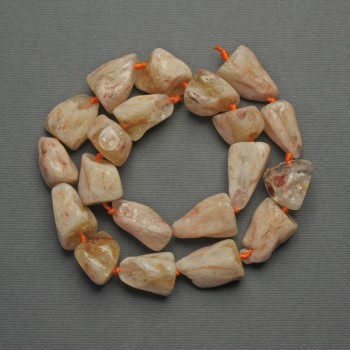 Korálky z citrínu, galetové, průměr 20–25×14 mm ±, na niti, délka 41 cm+