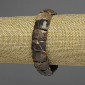 Náramek z přírodního kamene oceánský jaspis, oválné články 15×10 mm, délka cca 18 cm, pružný