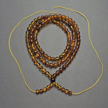 Jantarové korálky pro dlouhé růžence, korálky 7 mm ±, 6 mm ±, délka 80–88 cm ±