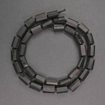 Korálky z černého turmalínu Sherl, průměr 7×9 mm, délka 42 cm