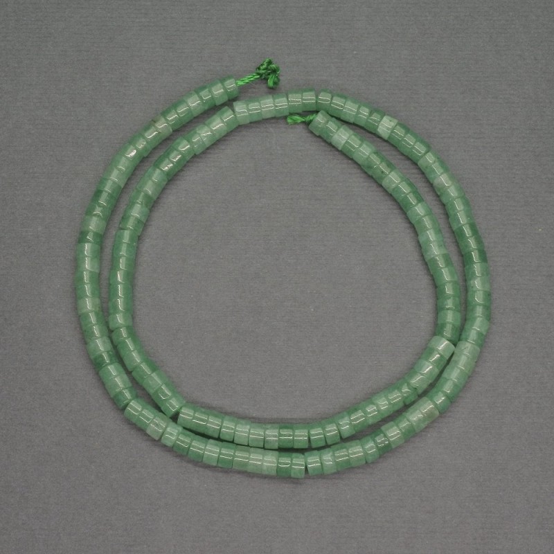 Nefritové rondelové korálky, průměr 4×2 mm, délka 38 cm