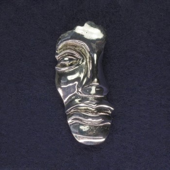 Brož «Akcent Osoba» barva matového stříbra, 55×24 mm ± stříbrný kov