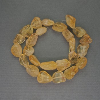 Citrín facetované korálky, průměr 14–18×13–17 mm ±, na niti, délka 38 cm+