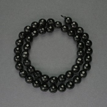 Achátové korálky fasetované kuličky, průměr 8 mm ±, na niti, délka 37 cm+