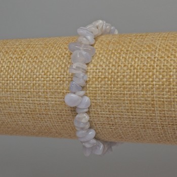 Náramek z modrého achátu, drobná zrníčka, průměr 8–10×2–4 mm, délka 18 cm, elastický