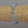 Náramek z akvamarínu s hladkými kuličkami, průměr 10 mm, délka 18 cm, elastický