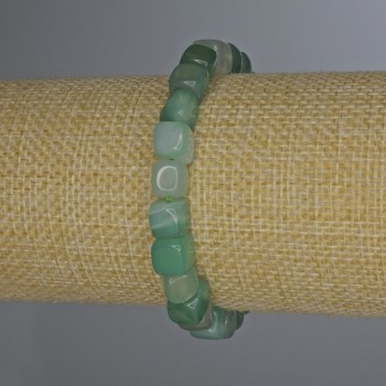 Náramek z kubického achátu, kostky 7×7 mm, elastický, délka cca 18 cm