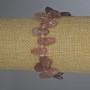 Náramek z jahodového křemene, galetové korálky, průměr 12–16 × 8–12 mm, ± s rokajlem, délka 18 cm, elastický