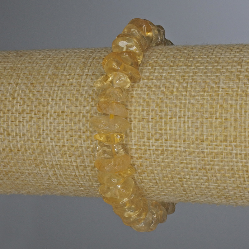 Náramek z citrínu, facetovaný tvar 10×4 mm, délka 18 cm, elastický