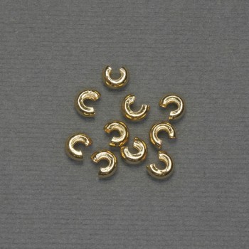 Krimpovací korálek, průměr 6 mm ±, zlatý kov, 10 párů