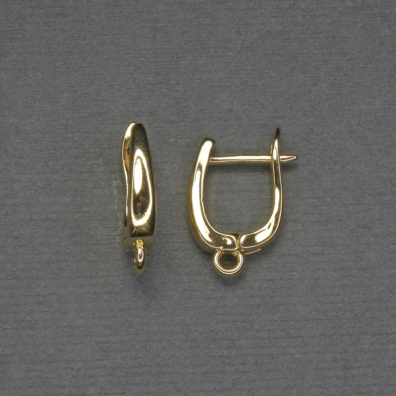 Háčky na náušnice zlatistého kovu 16×3 mm – pár