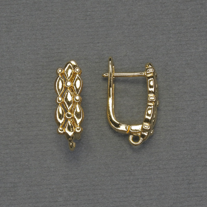 Zlatisté kovové háčky na náušnice 18×6 mm – pár