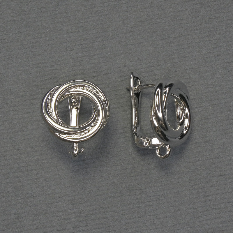 Náušnicové háčky ze stříbrného kovu 13 × 16 mm – pár