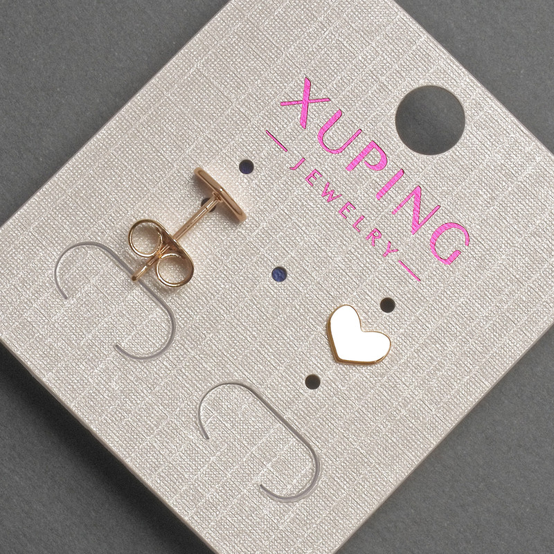 Náušnice pecky Xuping ve tvaru srdce, průměr cca 7×5 mm, pozlacení 18K
