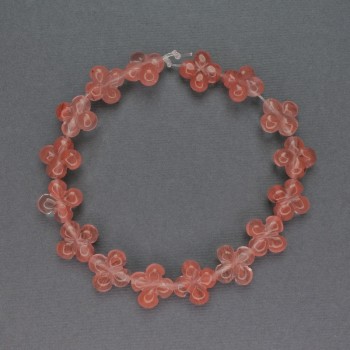 Korálky chalcedonu z přírodního kamene ve tvaru čtyřlístku, průměr 13×13 mm ±, délka 20 cm ±