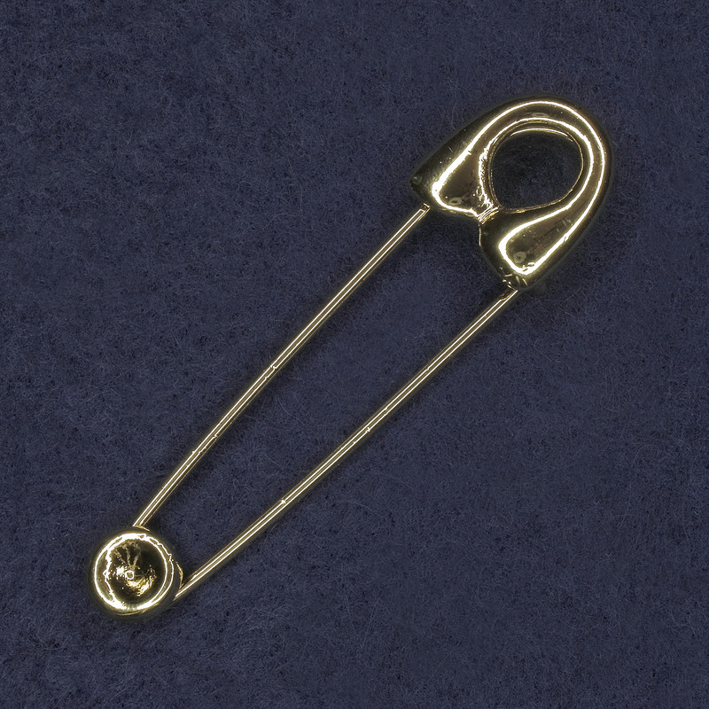 Brož-špendlík 17 × 72 mm ± zlatistý kov