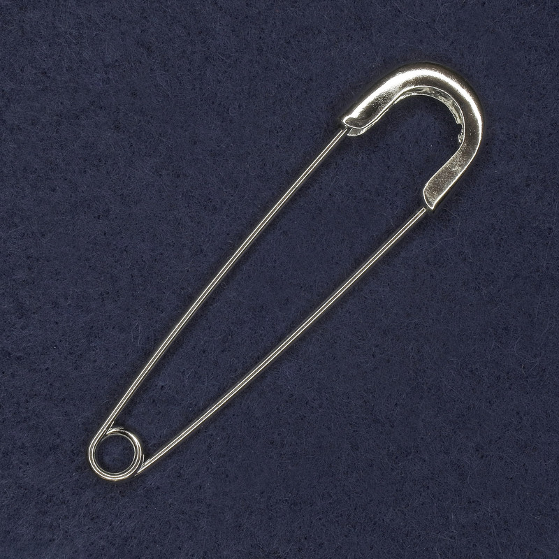 Brožka-špendlík 20×77 mm ± stříbřitého kovu