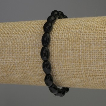 Náramek z achátu „Zrno“, průměr 10×6 mm, délka 18 cm, elastický