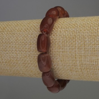 Náramek z karneolu – barilové korálky, průměr 13×9 mm, délka 18 cm, elastický